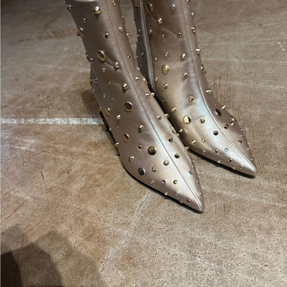 Jessica Simpson Vivianna Gold Studded Boots - Picture 6 of 7